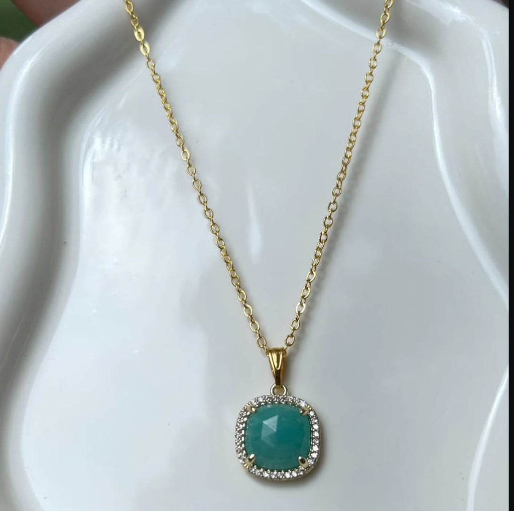 Emerald Crystal Stone Necklace