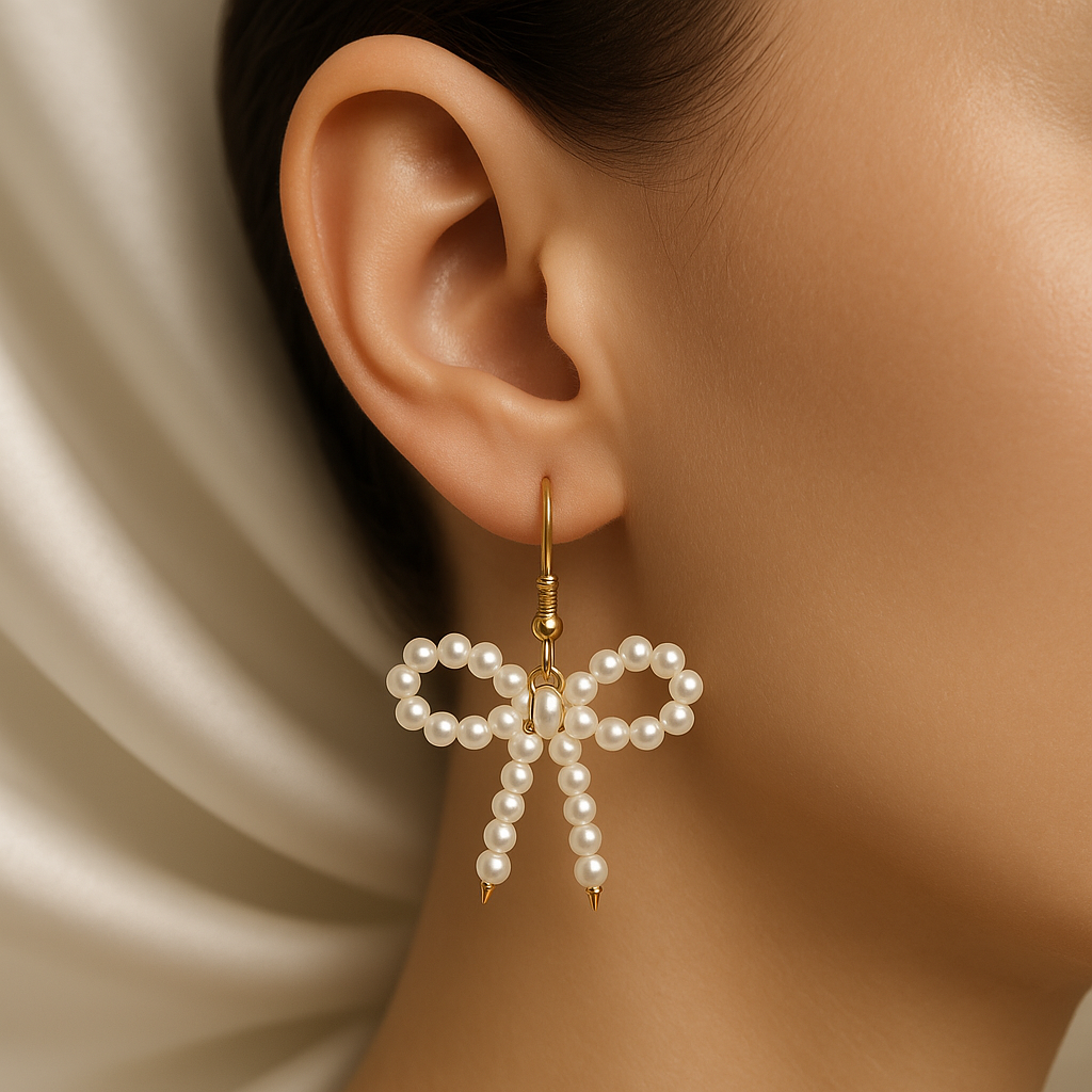Pearl Bow Earrings