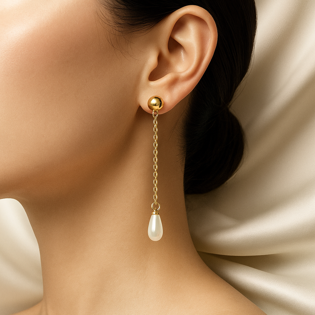 Pearl Drop Chain Earring