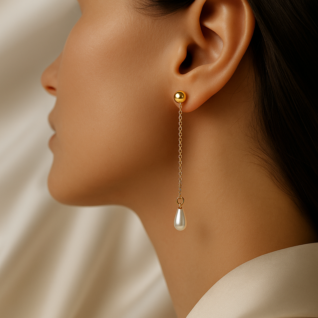 Pearl Drop Chain Earring