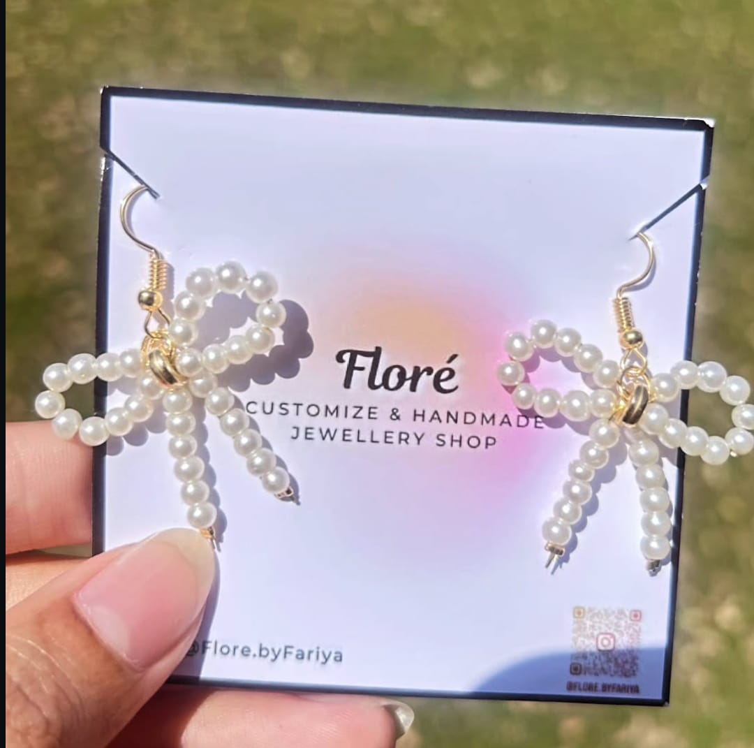 Pearl Bow Earrings