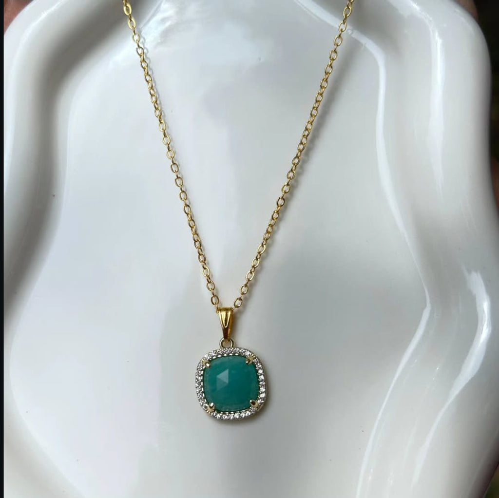 Emerald Crystal Stone Necklace