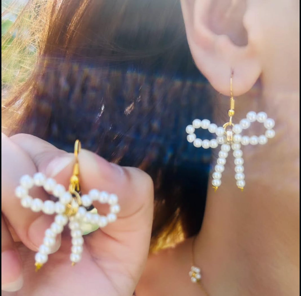 Pearl Bow Earrings