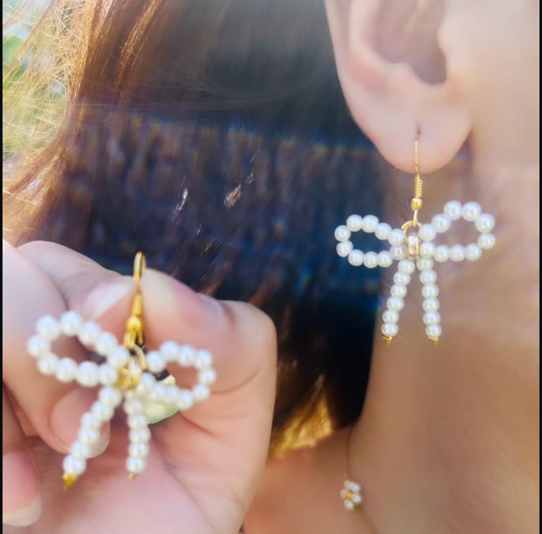 Pearl Bow Earrings