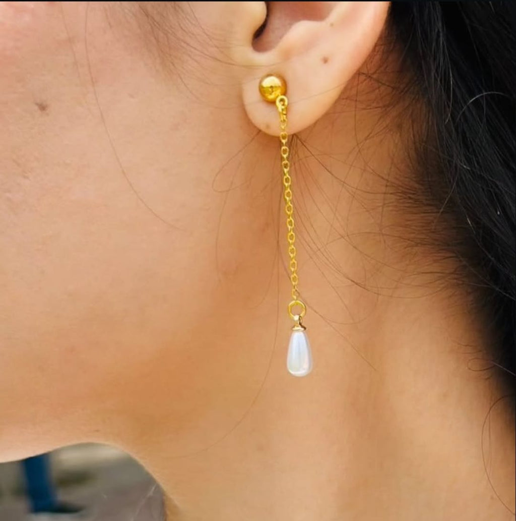 Pearl Drop Chain Earring